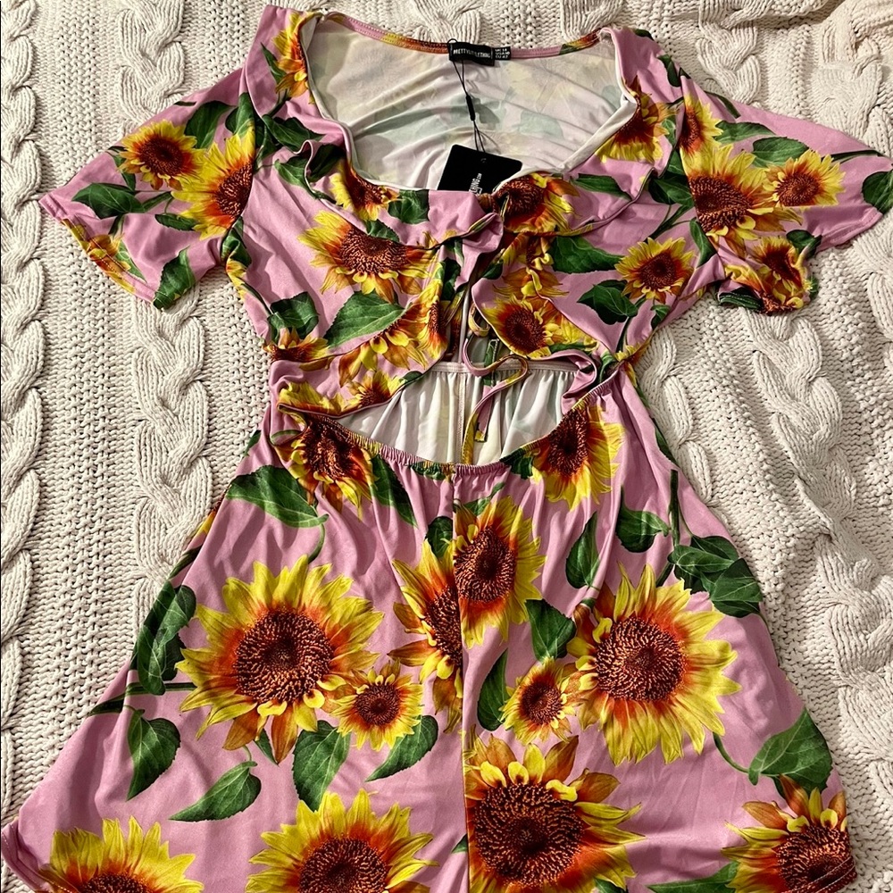 Pink Sunflower romper/play suit